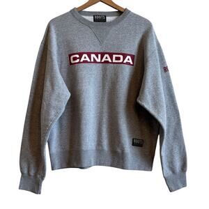 Roots Athletics CANADA Olympics Crew Neck Sweatshirt Sz M Heather Grey Pullover